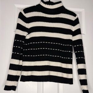 Liz Claiborne Black and White Striped Sweater